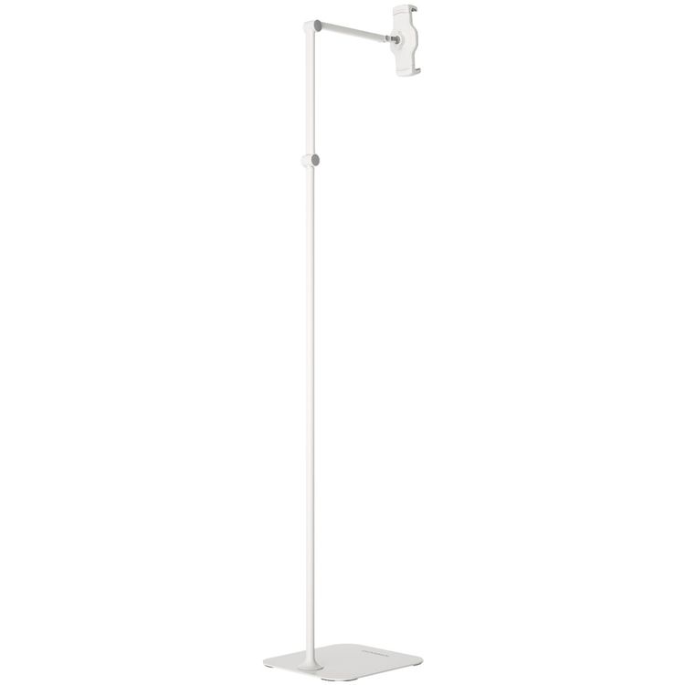 Powerology Adjustable & Rotatable Tablet Stand with Metal Base, Compatible with 4.7" to 12.9" Phones & Tablets, 360° Rotating Head, Telescopic & Flexible Arm Design, 170 cm Height, Heavy Base - White