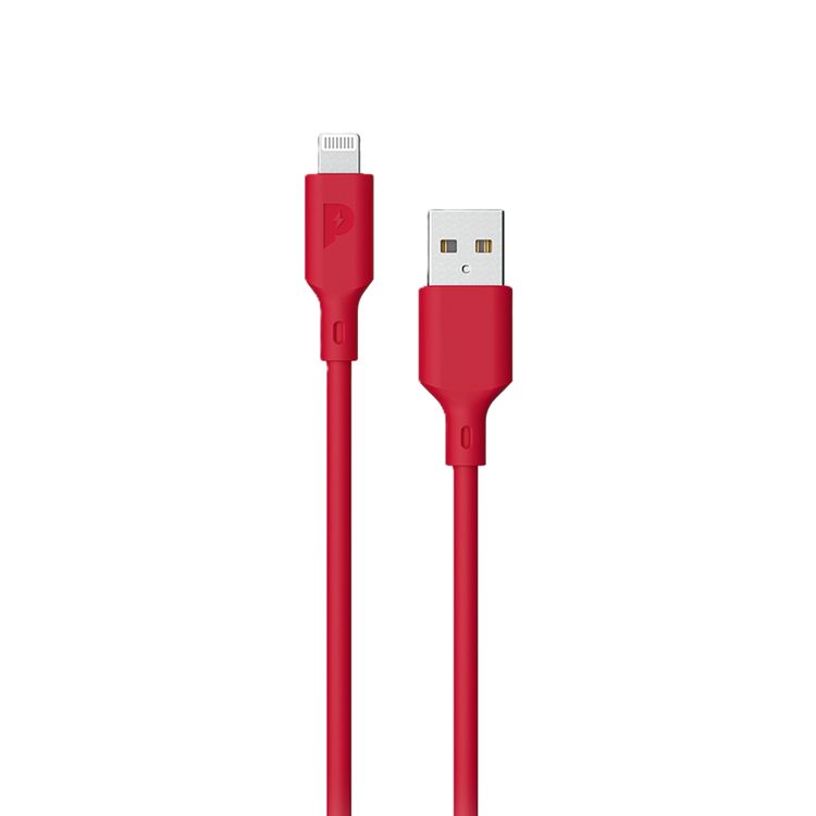 Powerology PVC Type-A to Lightning Cable 1.2m, Bend-Proof Design, Flex Shield PVC Coated Copper, Fraying Protection - Red 
