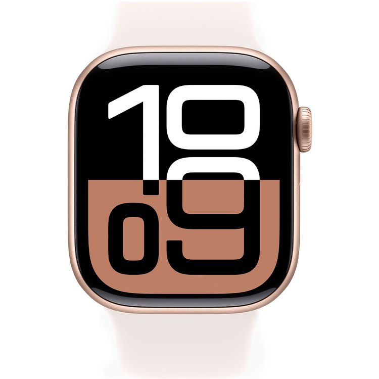 Apple Watch Series 10 GPS + Cellular 42mm Rose Gold Aluminum Case with Light Blush Sport Band, Up to 18 Hours Battery Life, Bluetooth 5.3, Always‑On Retina LTPO3 Display - Rose Gold