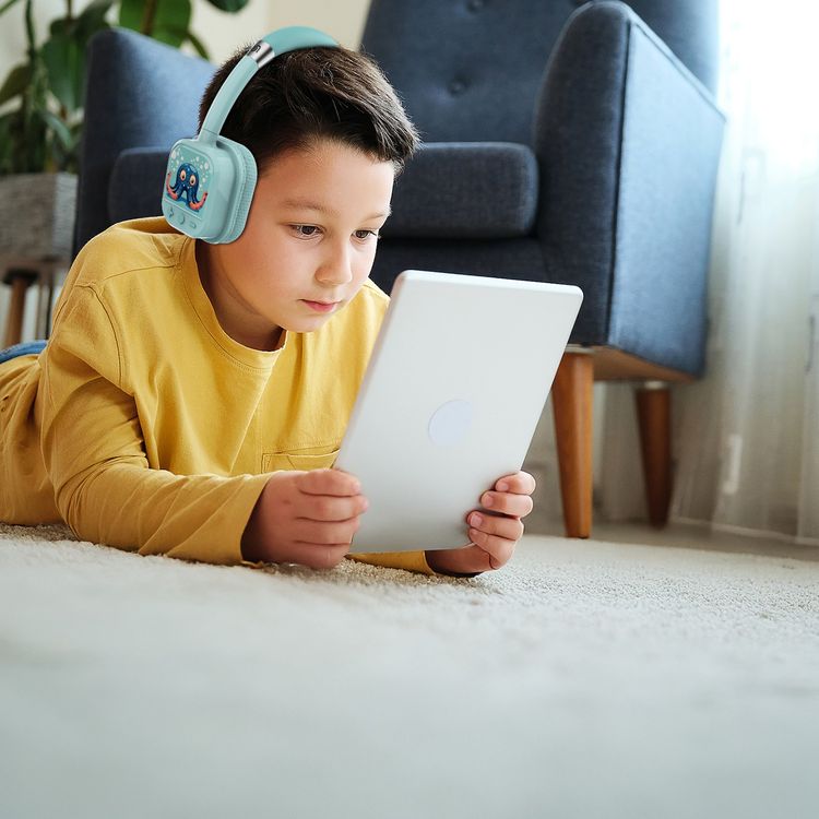 Porodo Soundtec Yotowave Kids Wireless Headphones with Comfortable & Breathable Cushion, 200mAh Battery, Up to 25 Hours Play Time, 40mm Speaker Size, Bluetooth Version 5.4, Recommended for Kids Aged 6+, Skin-Friendly Material, Safe Volume Limit - Bright