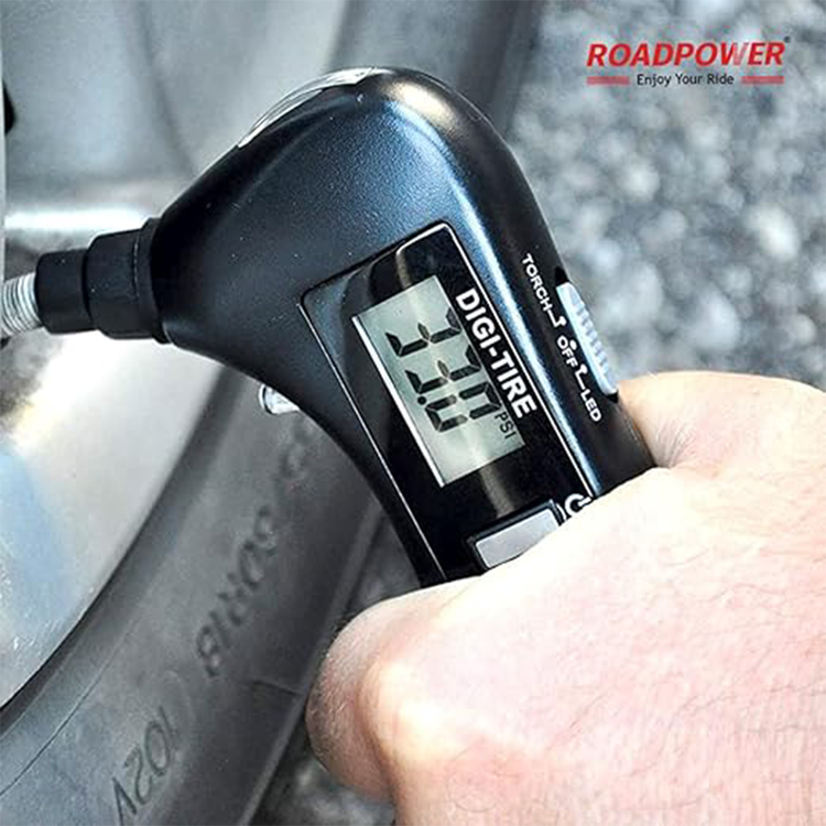 مقياس ضغط الإطارات الرقمي متعدد الوظائف من ROADPOWER، 100 رطل لكل بوصة مربعة، أدوات إنقاذ بإضاءة LED 
