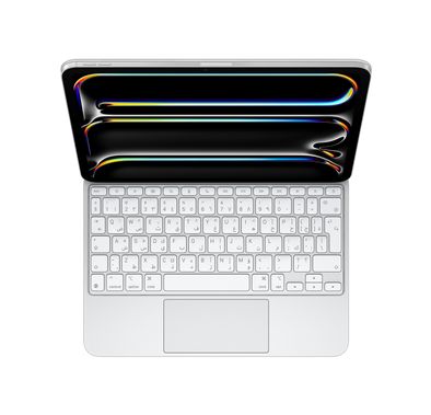 Apple Magic Keyboard for iPad Pro 13" M4 with Arabic Language, Front & Back Protection, Backlit Keys & a Scissor Mechanism, USB-C Port, 14-Key Function Row for Quick Access, Portable & Thin Design, Multi-Touch Gestures - White