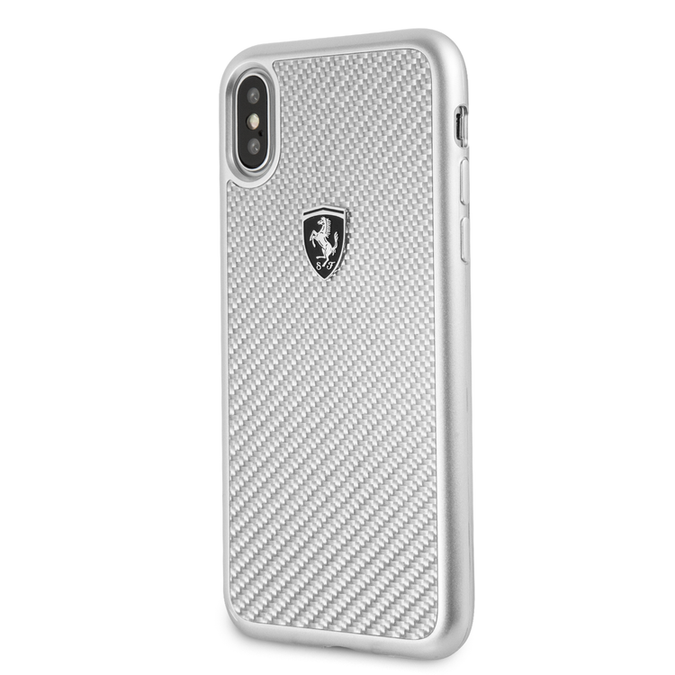 CG Mobile Ferrari Heritage Real Carbon Hard Case for iPhone X - Silver