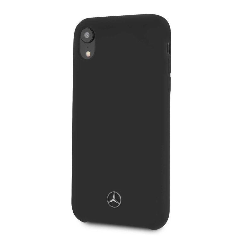 CG MOBILE Mercedes-Benz Silicone Phone Case with Microfiber Lining for iPhone Xr Officially Licensed - Black