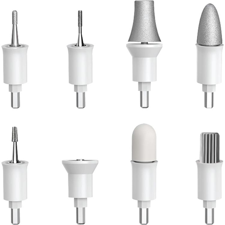 Porodo 8-IN-1  Rechargeable Electric Nail Drill with Forward & Reverse Rotation, Manicure and Pedicure, Built-in LED Light, Remove Calluses & Dead Skin, 3 Hours Working Time  - White