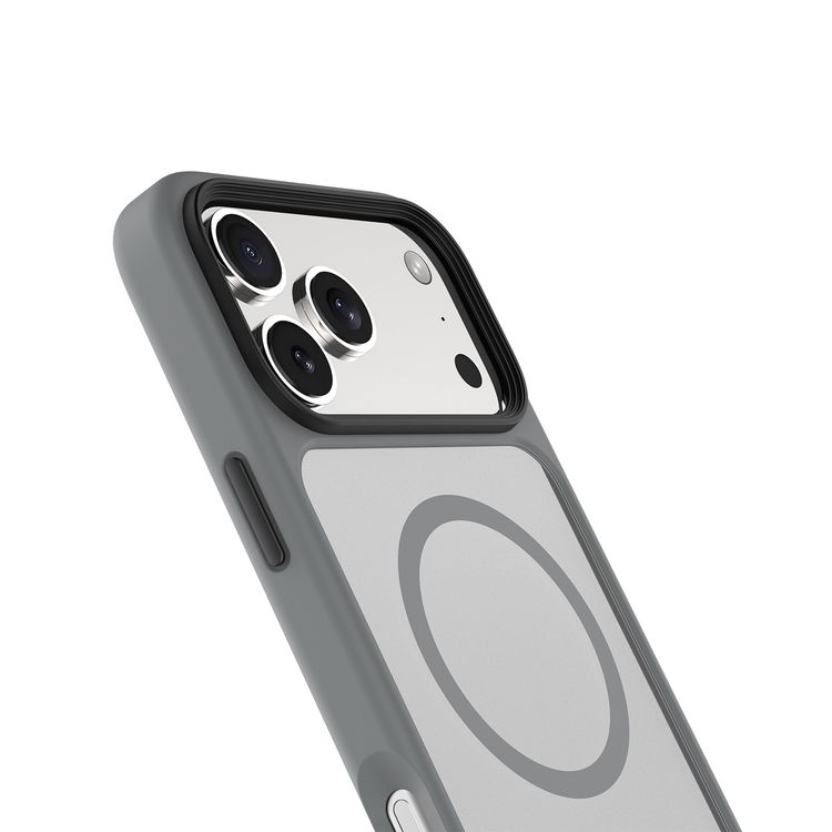 Levelo Matteo Hybrid Kickstand Case with Matte Design for iPhone 17 Pro Max, Anti-Fingerprint Coating, Impact-Resistant Corners, Raised Bezels for Camera & Screen, MagSafe Compatible, Shock-Resistant Bumper, Drop-Tested - Cloud Gray