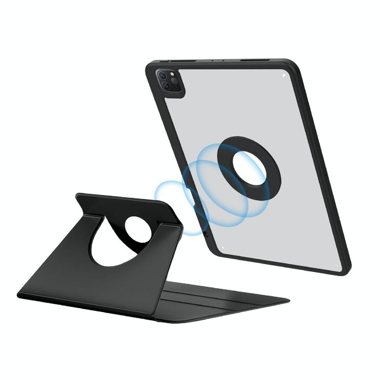 Green Lion Transparent Folio Case For iPad 10.2 7/8/9, Powerful Magnet, Auto Wake Up - Black