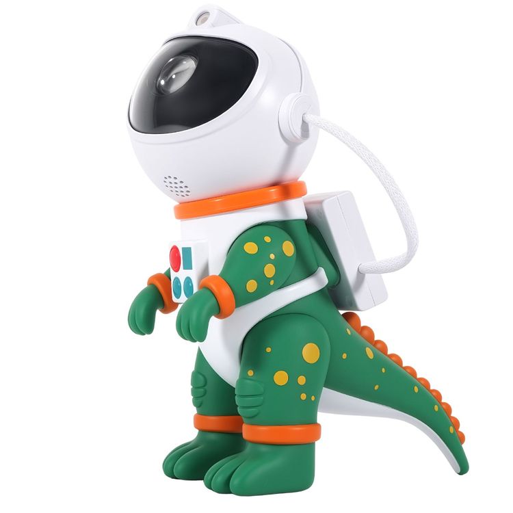 Green Lion Astronaut Night Light Projector, Type-C Charging, 8 Colorful Nebula Effects,  Customizable Rotation Speed, 360° Galaxy Projection, Remote Control, Auto-Off, Plug & Play - Green