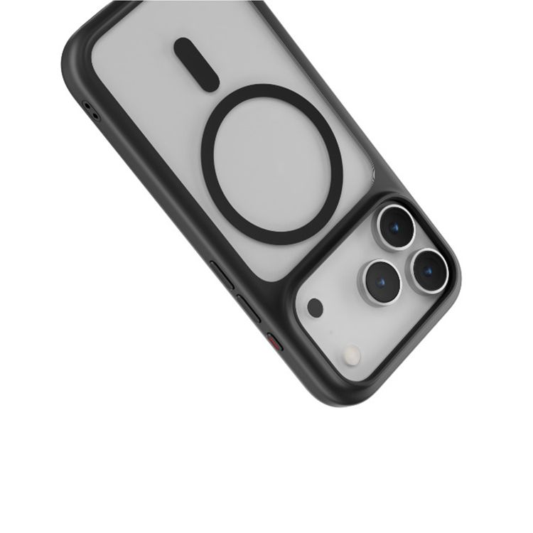 Levelo Solo Matte MagSafe Case for iPhone 17 Pro Max, 9H Tempered Glass, 3H Anti-Scratch Coating, Raised Bezels for Camera & Screen, Clear Back with Matte TPU Bumper, Anti-Fingerprint, Dust-Free Design - Black