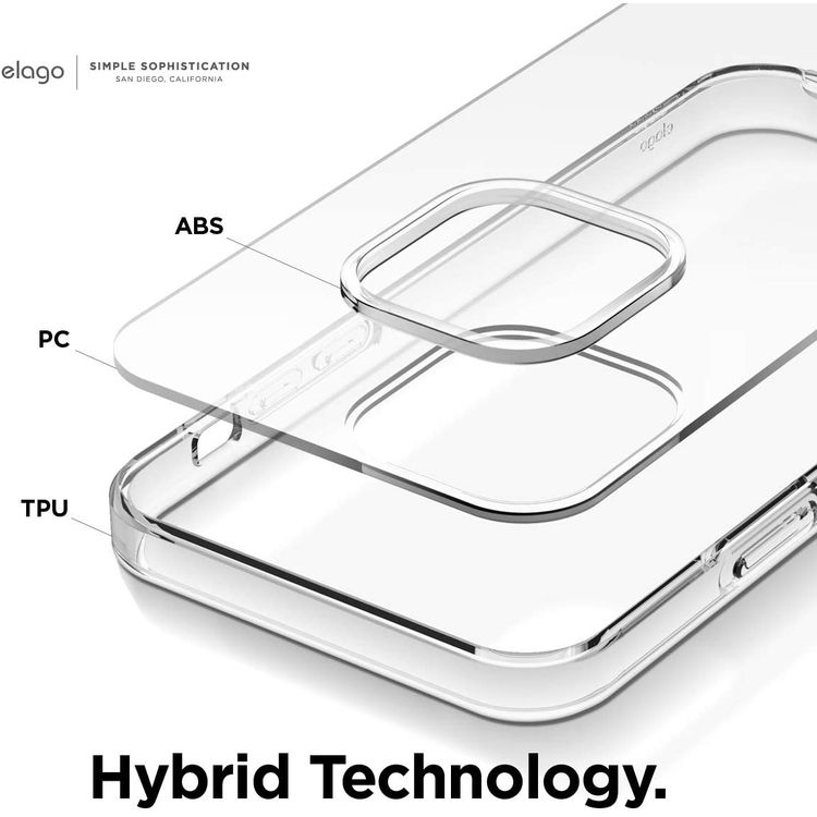 Elago Hybrid Case Compatible for iPhone 12/12 Pro (6.1"), Shock Absorbing Case Suitable Wireless Charging, Screen & Camera Protection - Crystal Clear