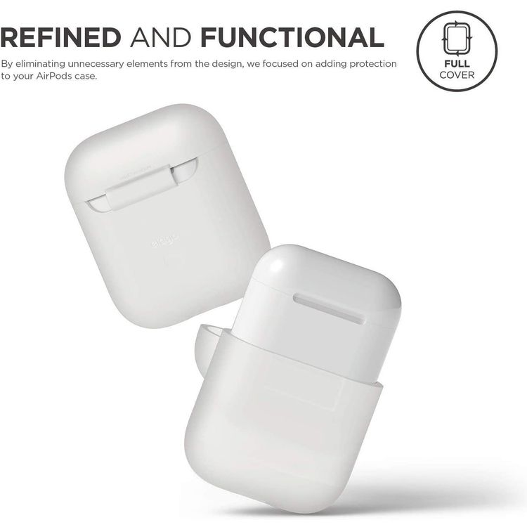 Elago Silicone Case Compatible with Apple AirPods 1 & 2 Generation, Supports Wireless Charging, Shock Resistant - Nightglow Blue