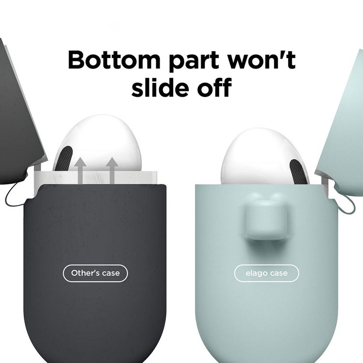 ELAGO Hang Case with Anti-Lost Ring for AirPods 3, Drop Resistant, Dustproof & Absorbing Protective Cover with Hang Case Suitable with Wireless Charger Mint