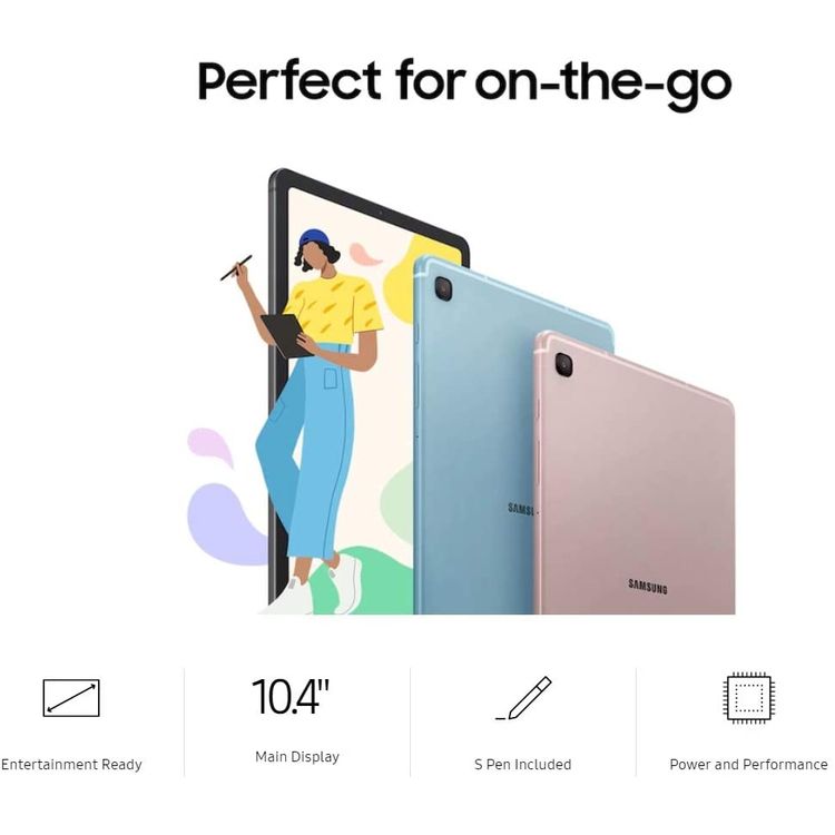 Samsung Galaxy Tab S6 Lite with S Pen SM-P615 10.4" inch Display 4GB RAM / 64GB ROM, 15W Fast Charging, 7040 mAh Long-Lasting Battery, Octa-Core Exynos 9611 Processor, 5MP Front & 8MP Rear Camera, Bluetooth, Android 10 ( Wi-Fi + Cellular ) 4G LTE Tablet - Pink