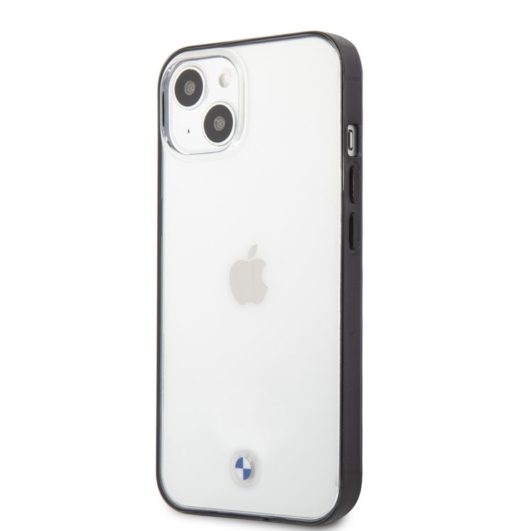 CG MOBILE BMW PC/TPU Transparent Hard Case with Edges Compatible for iPhone 13 (6.1") Easy Access to All Ports, Anti-Scratch - Black