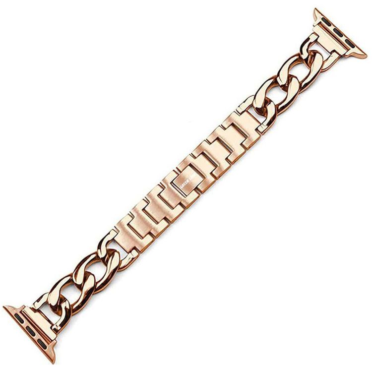 Green Lion Bella Watch Band for Apple Watch 42/44/45/49mm, Stainless Steel Material, High Grade Material, Comfortable to Wear, Designed for Women - Rose Gold