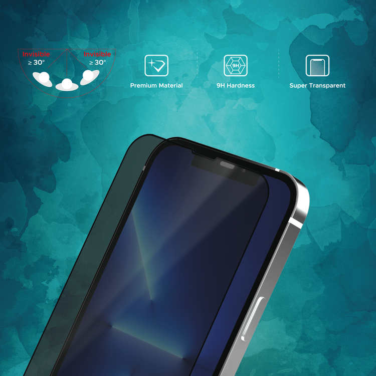 واقي شاشة Liberty Guard Matte Privacy Full Cover بحافة مستديرة لهاتف iPhone 13/13 Pro، مضاد للصدمات والتأثير - الخصوصية