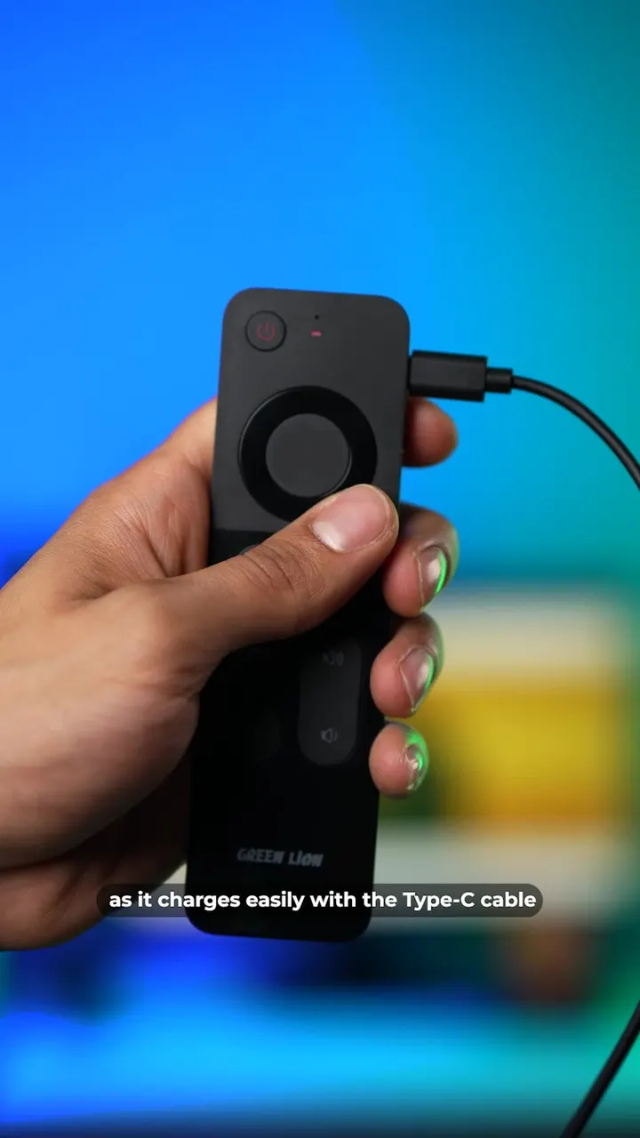 Green Lion 4-in-1 Wireless Remote With Wireless Keyboard, Air Mouse, IR Remote, Voice Control, 250mAh Battery, ABS Material, IR & 2.4GHz RF Connectivity, 58 Keys, 8-12m Control Range, Type-C Charging Port, 1.5 Hours Charging Time, 20 Days Working Time - Black