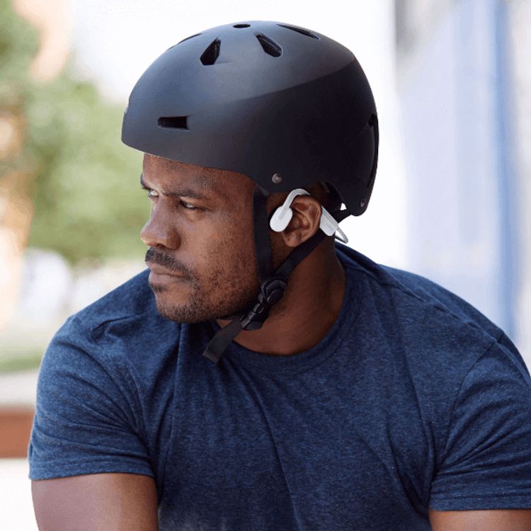 SHOKZ OpenMove Wireless Neckband Hesdphones with High Sound Quality, Open-Ear Comfort, Lightweight Design, 6 Hours Battery Life and Sweatproof - White
