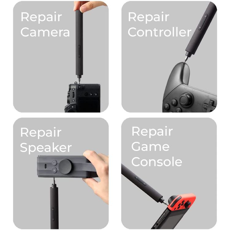 باورولوجي 25 في 1 مفك كهربائي مع سبيكة ألومنيوم - رمادي