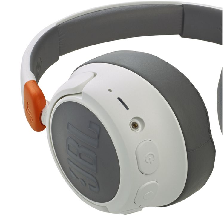 JBL Junior 460NC Wireless Kids Headphones with Active Noise Cancelling, Built-In Microphone, Multi-Point Connection, 30 Hours Battery Life - White