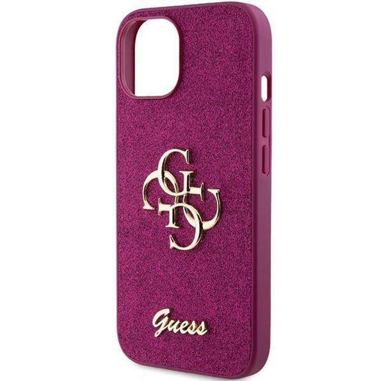 Guess Fixed Glitter Case with Big 4G Logo - Purple - iPhone 15 Pro
