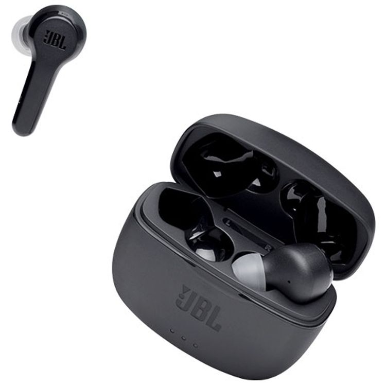 JBL T215 TWS سماعات أذن داخلية لاسلكية حقيقية ، صوت جهير نقي ، سماعات بلوتوث ، بطارية 25 ساعة ، توصيل مزدوج ، متوافق مع نظامي Android و iOS - أسود