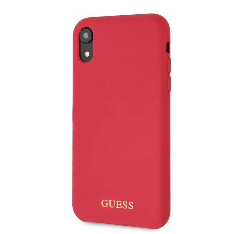 CG MOBILE Guess Silicone Phone Case Compatible for Apple iPhone Xr (6.1") Anti-Scratch Mobile Case Officially Licensed - Red
