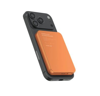 Green Lion GL-MAG 5000mAh Power Bank with 20W Power Delivery, MagSafe Charging, LED Indicator, 15W Wireless Charging, Slim Design - Orange