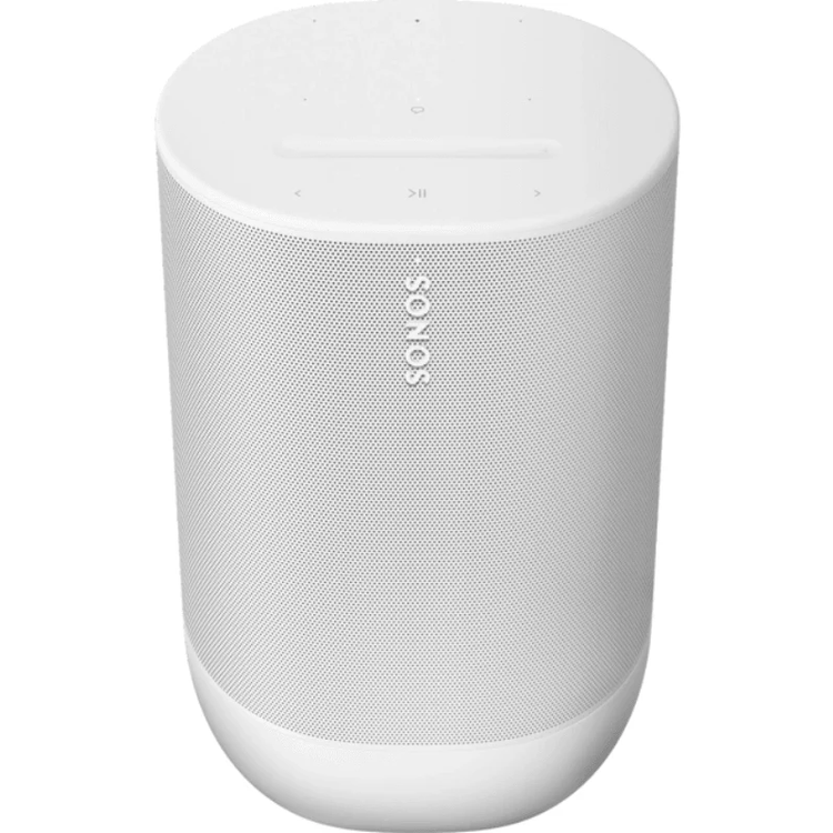 Sonos Move (Gen 2) Portable Speaker with Powerful Stereo Sound, 24 Hours Battery Life, IP56, Stream via WiFi, Bluetooth, Voice Control, and Touch Controls - White