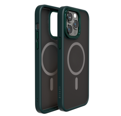 Levelo Magsafe Kayo Matte Back Case for iPhone 14 Pro Max - Green/Green