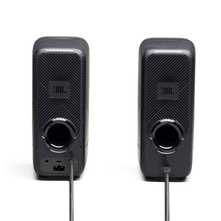 JBL QuantumDuo Portable Bluetooth Speaker with Dolby Audio & Customizable Lights, Quantum Surround Sound, Intuitive Controls, PC Speakers - Black