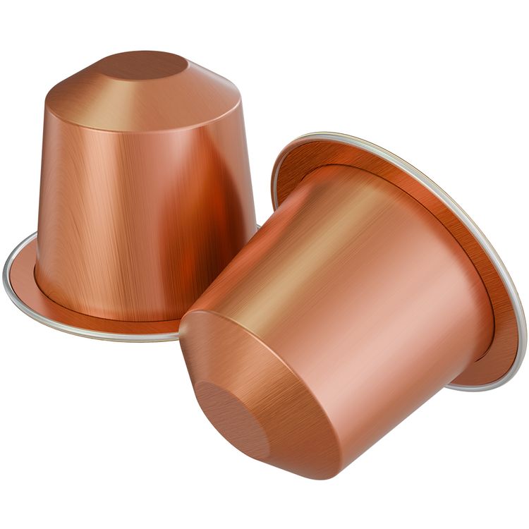 كبسولات قهوة ليبرسو متوسطة التحميص، 10 كبسولات ألومنيوم، نكهات الكراميل والتفاح الأخضر والمكسرات المحمصة، 40 مل إسبريسو، 80 مل إسبريسو مزدوج، 25 مل ريستريتو، 100% أرابيكا، متوافقة مع نسبرسو - ذهبي