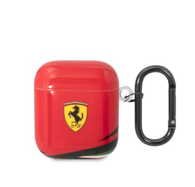 CG MOBILE غطاء فيراري TPU مع تصميم ذو طبقة مزدوجة غطاء مقاوم للصدمات وقابل للحمل والحماية مع حماية من الخدوش ، مقاوم للتلف ومتوافق مع Airpods Pro - أحمر