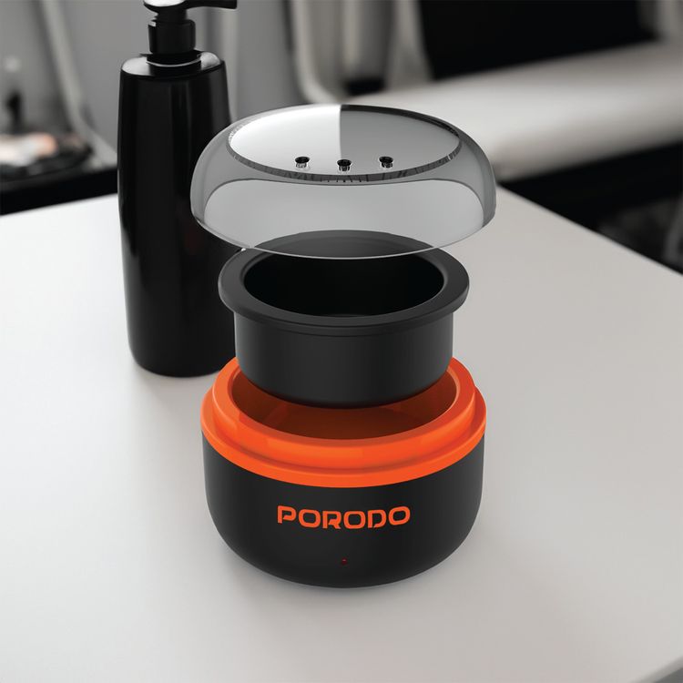 Porodo Lifestyle Wax Warming Hair Removal Kit with Automatic Heating, Type-C Charging, Quick Wax Melt, Suitable for Nose, Ears, Eyebrows & Moustache - Black
