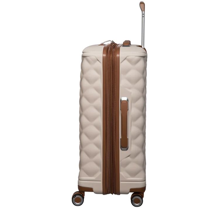 it luggage Indulging Unisex ABS Hard Case Luggage, Expandable Trolley Bag with 8x360° Spinner Wheels and TSA Lock - Medium / Cream