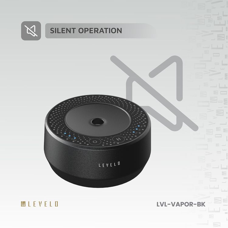 Levelo Car Aroma Diffuser Vapor, Aluminum & Plastic Material, 400mAh Battery Capacity, 9 Hours Working Time, 1 Hour Charging Time - Black
