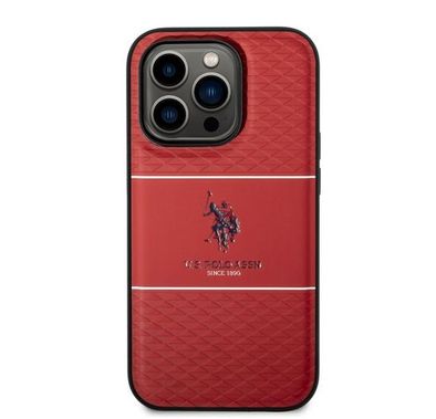 U.S. Polo Pattern Stripe Hard Case iPhone 14 Pro - Red