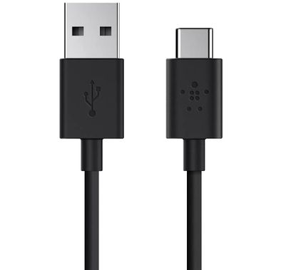 Belkin USB-A to USB-C Charging Cable 3A, Charge and Sync Cord, 480 Mbps Data Transfer Speeds, Reversible USB-C Connector, Fast Charging Cable Compatible for Type-C Devices - Black
