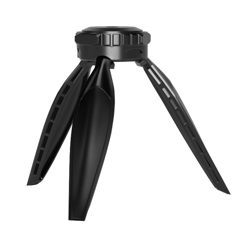 Porodo Handheld Ring Grip with Desktop Support & Phone Clamp, 1 Hour Working Time, 1500mAh Battery, 20W Rated Power, Bluetooth Controller, Camera & Phone Vlogging Light - Black