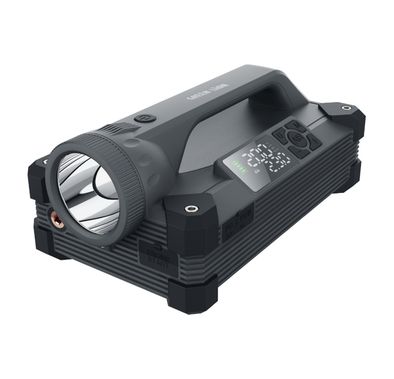 Green Lion JX66 Jump Starter with Built-in Air Pump, 24000mAh Battery Capacity, Nozzle Adapters, Smart Jump Clamps, Inflatable Hose, Digital Display, PD 65W Power Bank - Black