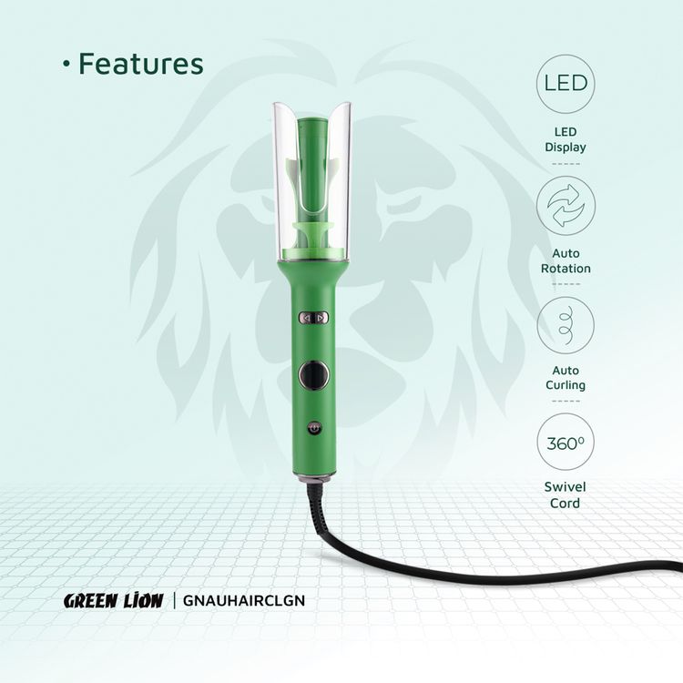 Green Lion Auto Hair Curler - Green