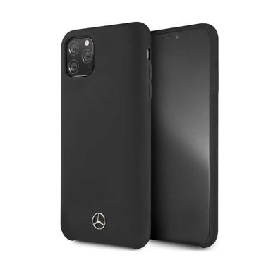 CG Mobile Mercedes Benz Liquid Silicone For iPhone 11 Pro (5.8") Officially Licensed, Shock Resistant, Scratches Resistant, Easy Access to All Ports - Black