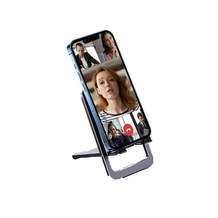 Levelo Airlift Aluminum & Silicone Foldable Phone Stand, Slim & Lightweight Design, Strong & Durable Material - Gray