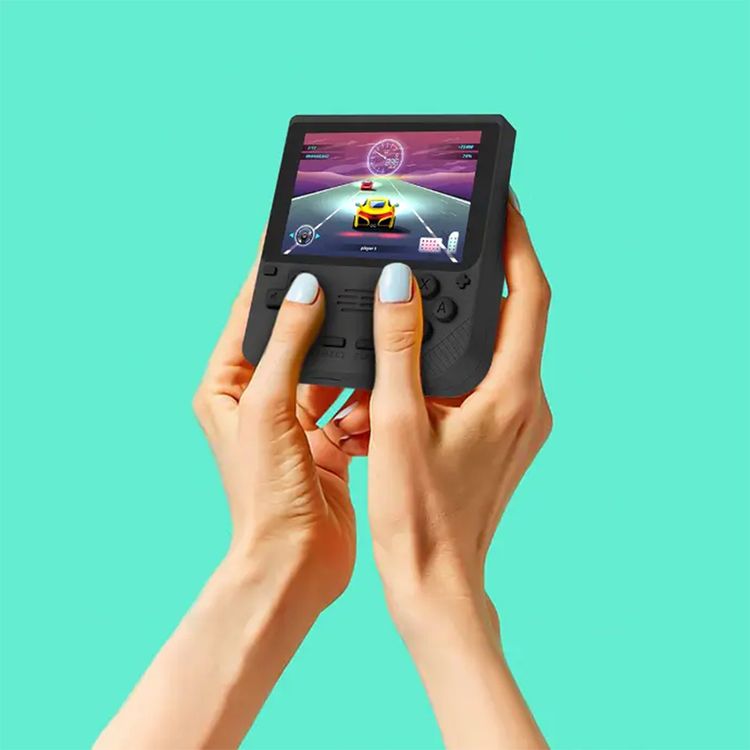وحدة تحكم ألعاب Porodo Gaming Retro Arcade، محاكي ثلاثي الأبعاد، تصميم مريح، تشغيل صوتي غامر، شاشة IPS مقاس 3.5 بوصة، عمر بطارية 6 ساعات، بطارية 3000 مللي أمبير في الساعة - أسود
