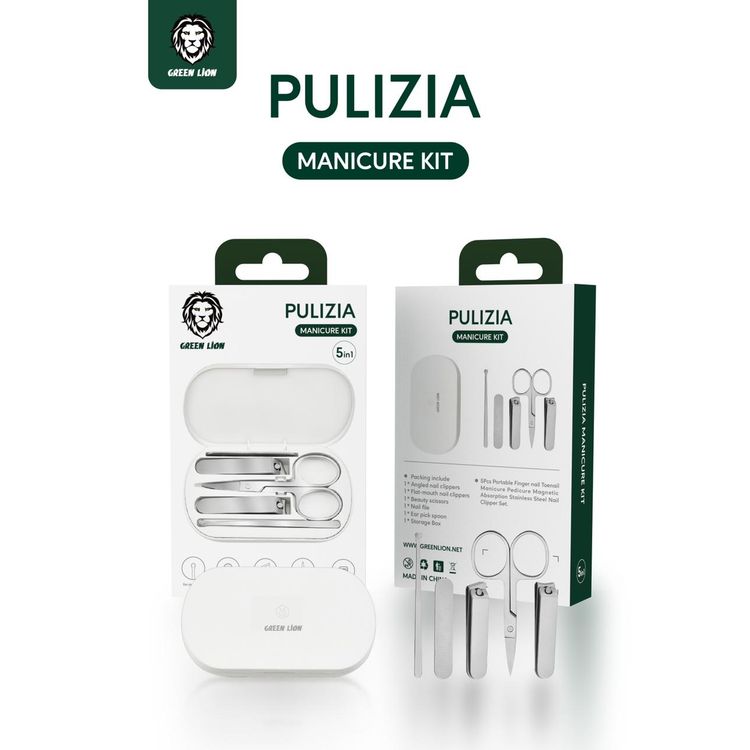 مجموعة مانيكير محمولة 5 في 1 من جرين بوليزيا ، مانيكير وباديكير أظافر ، امتصاص مغناطيسي ، مجموعة مقص أظافر من الفولاذ المقاوم للصدأ (مبرد أظافر ، مقص أظافر بزاوية ، مقص تجميل ، مقص أظافر بفم مسطح ، ملعقة اختيار للأذن) مجموعة العناية بالسفر - الجزائر