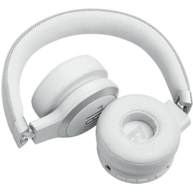 JBL Live 670NC Wireless Over-Ear Headphones With True Adaptive Noise Cancelling, Hands Free Call, Detachable Cable, Built-in Microphone, Ambient Aware - White
