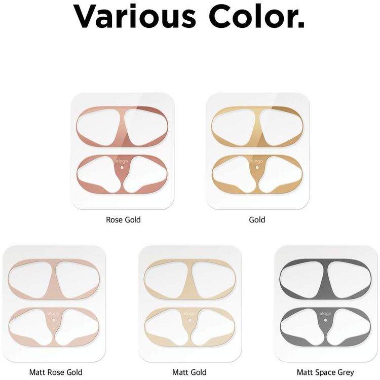 Elago Dust Guard for Apple Airpods (2 Sets) - Matt Dark Gray