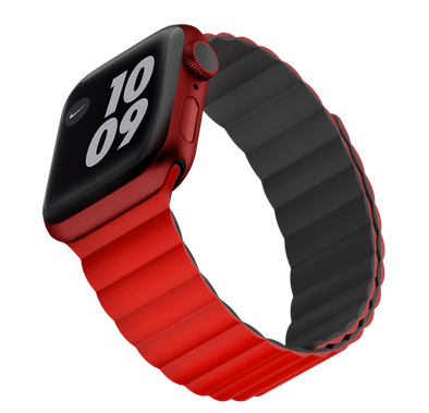 Viva Madrid VIVA-COSMO-REDDGY44 Cosmo Magnetic Watch Strap For Apple Watch 42/44MM , Replacement Strap /Dual Color tone Lightweight Strap - Red/Dark Gray