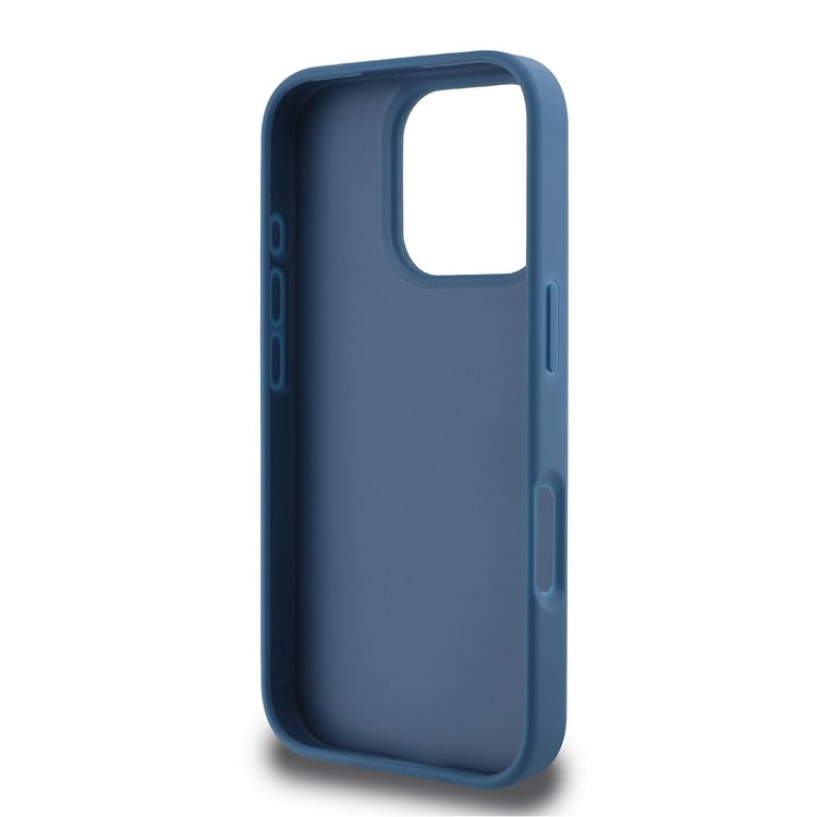 Guess PU 4G Hard Case with Big Love Guess Logo For iPhone 16 Pro, High Quality Material, Lightweight, Easy Snap-on - Blue 
