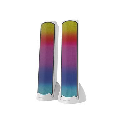 Green Lion Soundray Gaming Speakers with Plug & Play, AUX Mode, Lag-Free, Dual Play Modes, 10W Power, USB-A Interface, In-Line Control, Hi-Fi Sound, 8-Modes RGB Lights, Bluetooth Version 5.3, Gaming, 160cm Cable Length, 10m Transmission Range - White